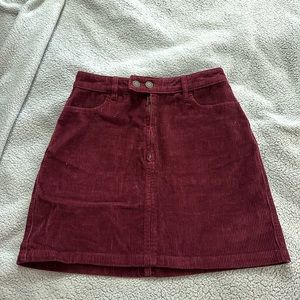 Hollister maroon corduroy skirt